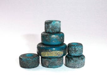 Large Lampwork Beads, Viking Blue, Grunge, Big Hole Beads, Handmade Beads, Large Hole Bead, Glass, Bead, European Beads, Big Bead, Man Beads