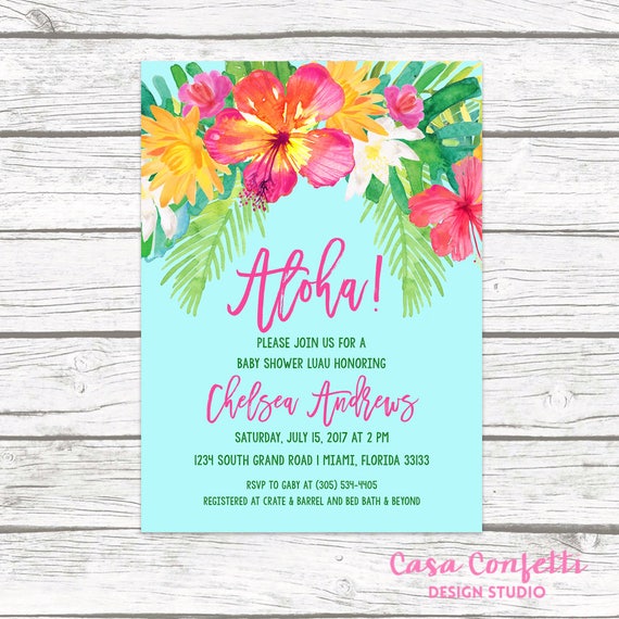 Free Printable Luau Baby Shower Invitations 5