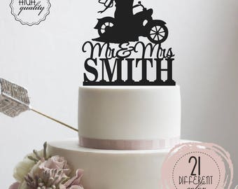 Personalized Wedding Cake Topper Customized Wedding Cake Topper With Bike Motorcycle Cake Topper Personalized Last Name Cake Topper Bike D#5