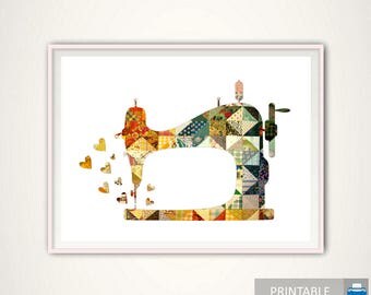 Craft Room Art - Sewing Machine Art, Gift for Quilters, Craft Room Wall Decor, Sewing Room Art, Sewing Room Sign, Sewing Machine Print