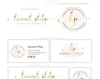 Golden Feather logo Premade Logo Set Photography Logo