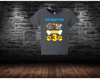 sale Paw Patrol Birthday Shirt , Paw Patrol Shirt -Raglan paw patrol inspired family birthday theme shirt/paw patrol party shirt/137-138.