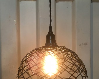Edison bulb steel bird's nest swag lamp