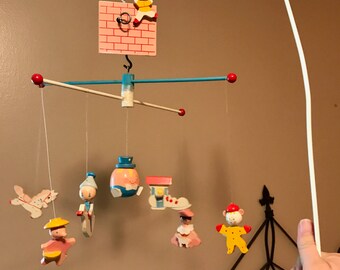 Vintage Baby Crib Musical Mobile In Box 1960s