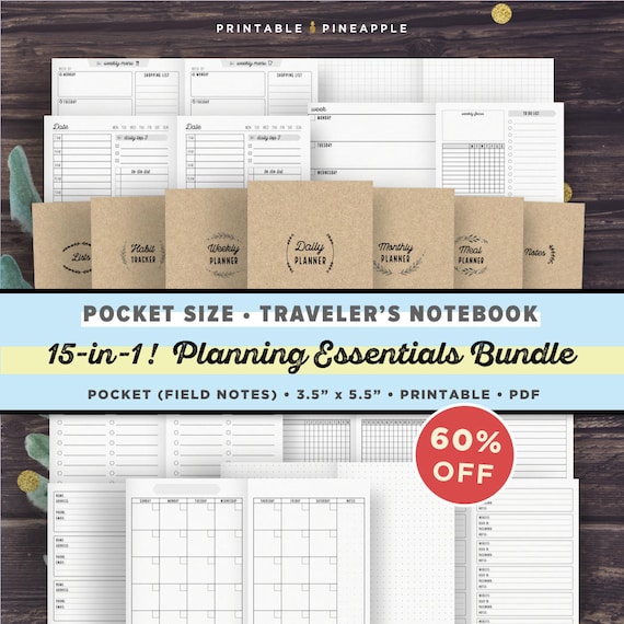 Pocket Size Traveler's Notebook Inserts Printable