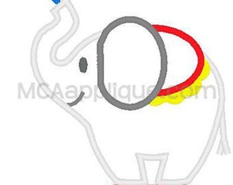 Birthday Elephant Applique Design
