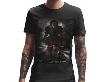 IT FILM Clown Movie T Shirt, It Movie, Scary Horror Movie, Mens T Shirt, Stephen King, Pennywise, Clown T Shirt 726