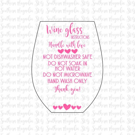 Stemless Wine Glass Care Card Instructions Print and Cut