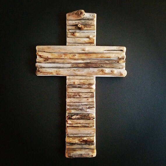 Driftwood Cross Wall Decor Handmade