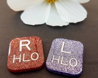 Rectangle Glitter Xray Markers. 2-3 initials. One Set