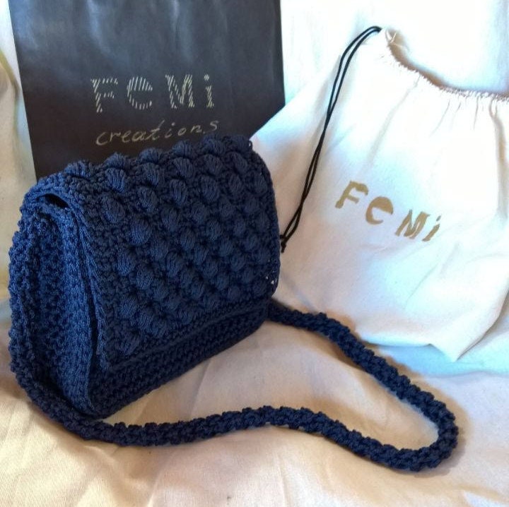 Handbag Crochet handbag Cross body bag Bubble pattern bag