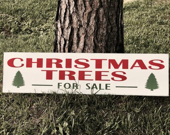Christmas Trees For Sale Wood Sign / Distressed Christmas Sign / Vintage Christmas Tree Farm Sign / Fixer-Upper Christmas Tree Sign