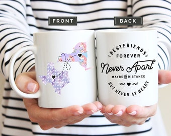 Best Friend Long Distance Mug, Soul Sisters Mug, State Long Distance Mugs, Best Friends Forever Never Apart Mug, Long Distance Mug, Home Mug