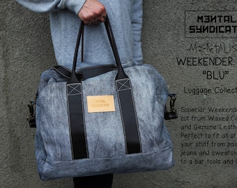 Waxed Canvas Bag/Weekednder Bag/Canvas Weekender Bag/Leather Weekender Bag/Luggage Bag/Canvas Luggage bag/Bartender Bag