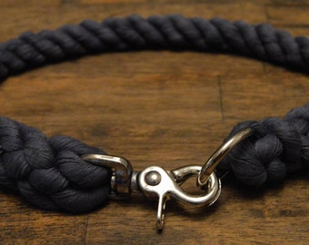 Rope Dog Collar: All natural cotton rope dog collar