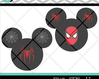 Mickey Mouse Super Hero, Spider-Man, Design and Study Silhouette, files fot Cricut