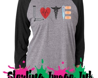 Love Medical Shirt, Scrubs Shirt, Nurse Shirt, Medical Professional Shirt, Medical Professional Gift, Medical instrument Shirt