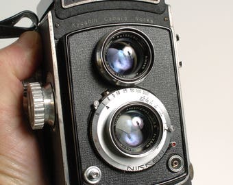 Nikkenflex Japanese TLR 120 film medium format 6x6 film camera. Serviced! New camera covering! Rare camera!
