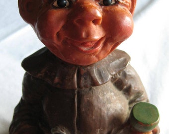 1960's HEICO Nodder Drunk Monk Troll Doll BOBBLEHEAD - 15cms/6ins. Made by HEICO, West Germany.