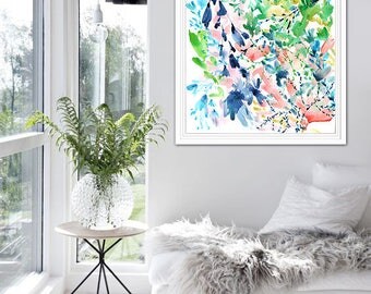 Abstract Painting, Original Flowers Painting, Floral Art, Flower Abstract Art, Wall Decor