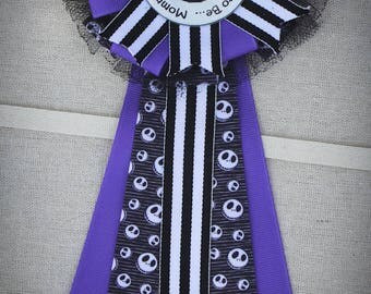 Nightmare Before Christmas Baby Shower Corsage, Jack Mommy to Be Pin, Mommy to Be Corsage, Halloween Baby Shower Mum, Jack Baby Shower Pin