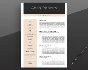 Resume Template, Professional Resume Template, Instant Download, Modern CV Template, Creative CV Template, Easily editable.