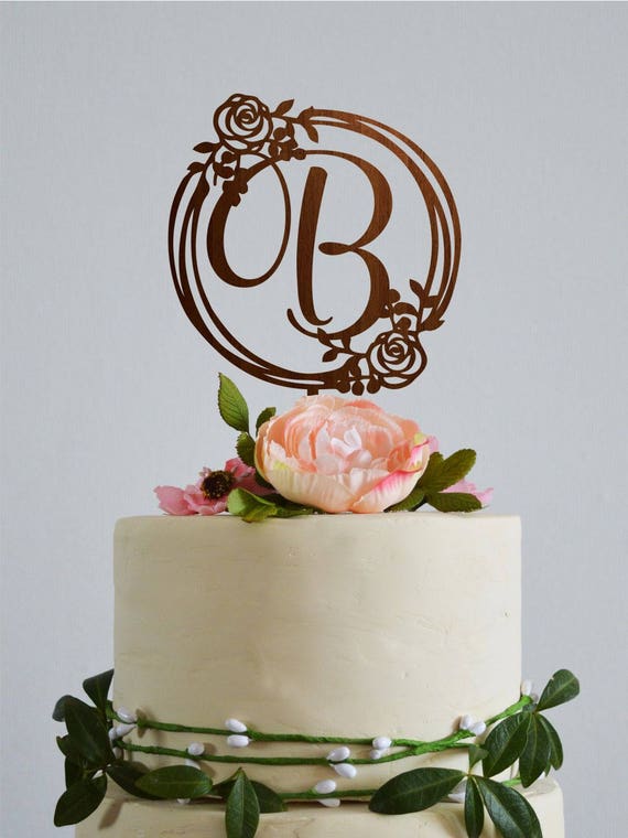 Wedding cake topper letter B Initial Cake Topper Letter B