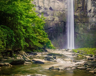 mountains waterfall wall art autumn