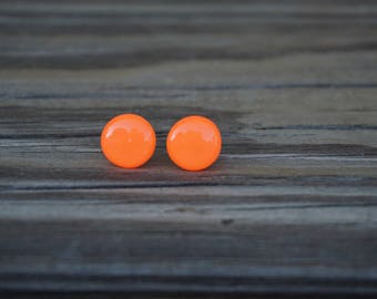 Neon Orange Polymer Clay Earrings