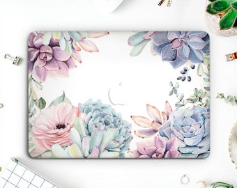 Succulents Floral Macbook Hard Case Laptop Sleeves Macbook Air 13 Macbook Pro Case Macbook Skin Macbook Cover Cactus Macbook Case AMM006