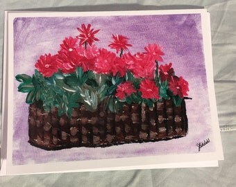 Note Card Basket of Flowers