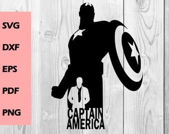 Captain america SVG Captain america Silhouette SVG cutting file, Printable, T-shirt Design, Scrapbooking Clipart