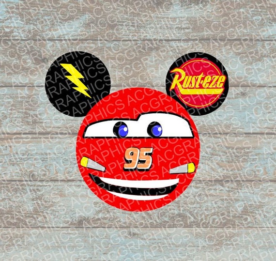 Lightning McQueen Mouse Head SVG DXF JPEG and Studio