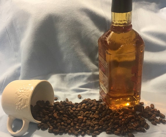 Whiskey infused coffee beans