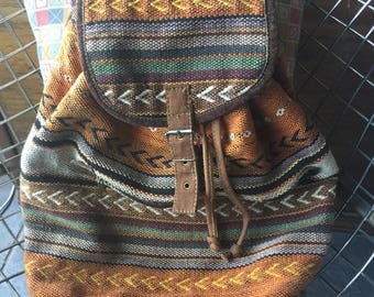 Made in India Woven Kilim Backpack