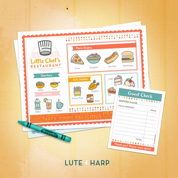 Restaurant Forms Printable Kids Pretend Play Chef