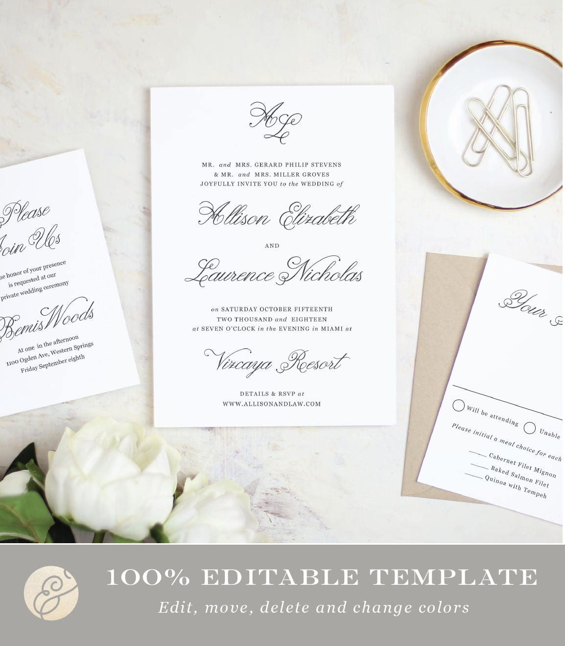 Printable Wedding Invitation Template Simple Script Word Or Pages Mac Or Pc Editable Wedding Invitation Templates For Mac