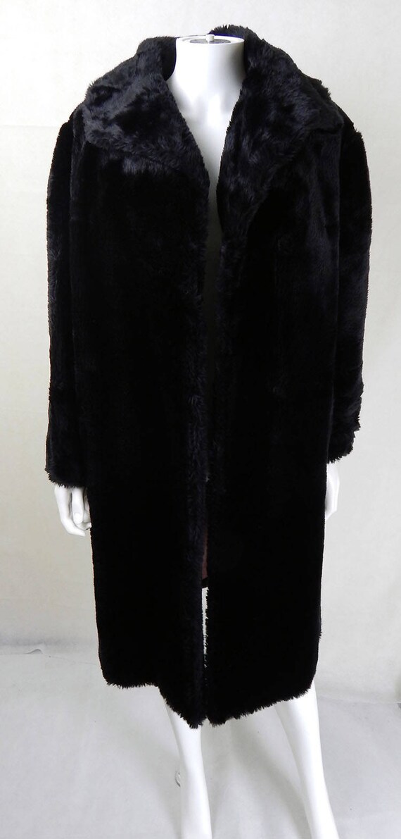 Original 1960s Vintage Faux Fur Coat UK Size 12/14/16