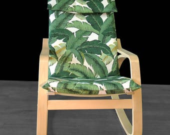 Tropical Leaf IKEA POÄNG Chair Covers, Summer House Ikea Decor, Tommy Bahama Indoor Outdoor Jungle Chair Cover