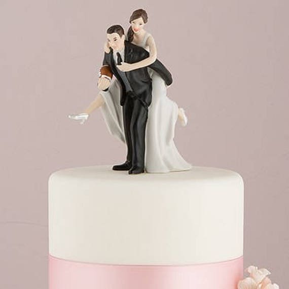 Football Bride And Groom Cake Topper Sports Wedding Top Porcelain Figurine Football Bride And Groom Cake Topper Sports Wedding Top Porcelain Figurine