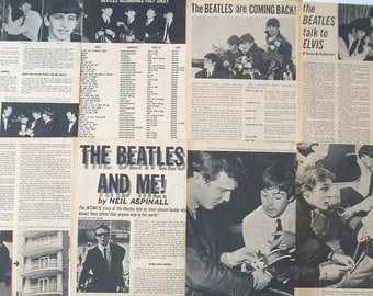 THE BEATLES ~ John Lennon, Paul McCartney, George Harrison, Ringo Starr, Love Me Do ~ B&W Articles from 1964-1967 - Batch 4