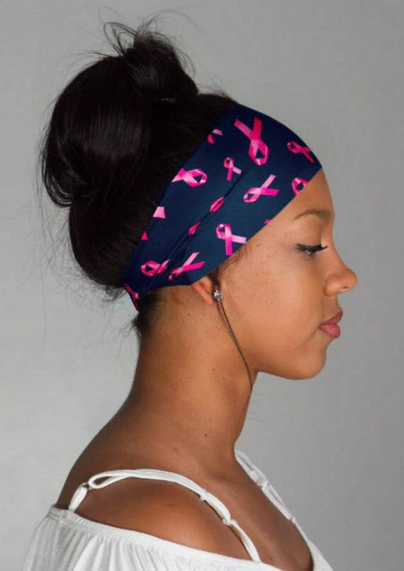 Pink Ribbon Headband Breast Cancer Awareness Non Slip Yoga
