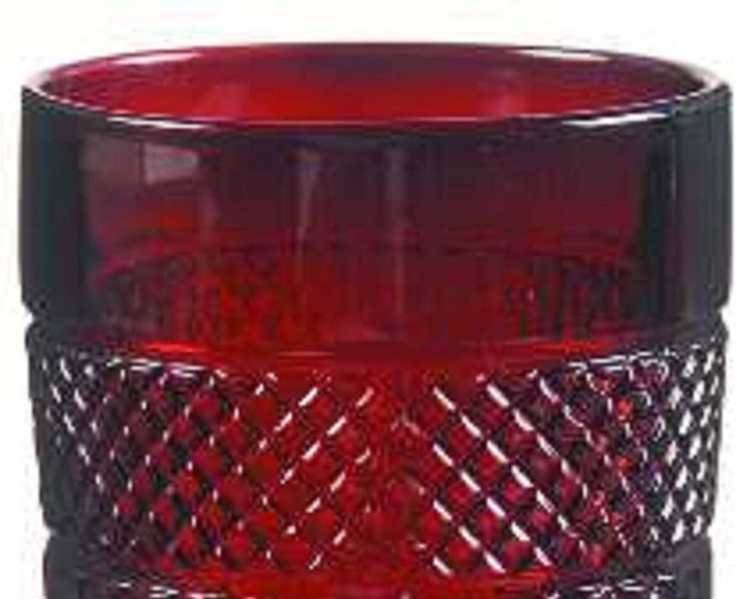 Red Crystal Tumblers, Holiday Water Glasses Drinkware, Cristal d Arques Glassware, Set of 2 Christmas Cooler Glasses