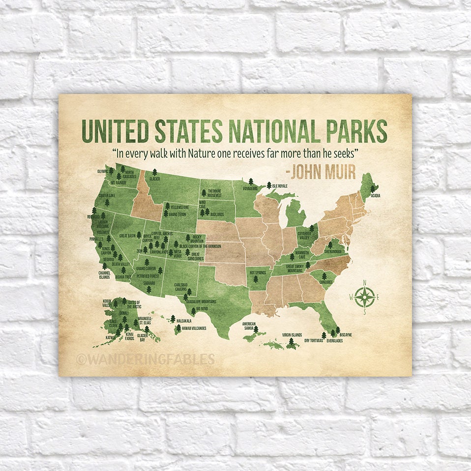 national parks map custom colors united states map with