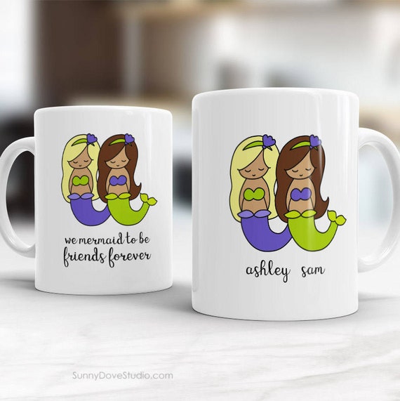 best friend mug christmas gift for bff mermaid to be friends best friend mug christmas gift for bff mermaid to be friends