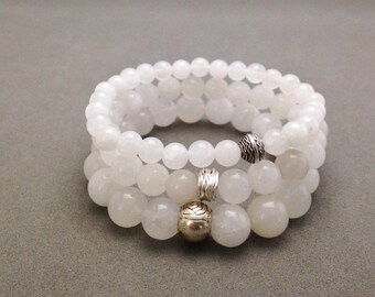 The Diner En Blanc Collection - Three sizes of White Jade for Good Luck and Fortune, Calm Nerves, Alleviating Anxiety, Auric Protection