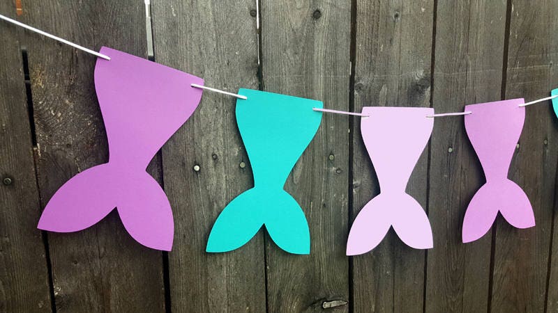Mermaid Tail Banner Mermaid Tail Garland Mermaid Party
