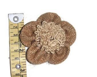 Burlap Flowers, Burlap Rustic Decorations,Jute flowers applique,flower accessories,Wedding flowers-Price for 02 Patch-Diameter 2 inch-IDE88