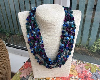 Beautiful, handmade ladder yarn necklaces. Super lightweight, fully adjustable and hypo-allergenic..