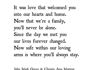Adoption Gift - Print - Adopting Gifts - Poem Prints - Forever Changed Adoption Poem by John Mark Green and Christy Ann Martine
